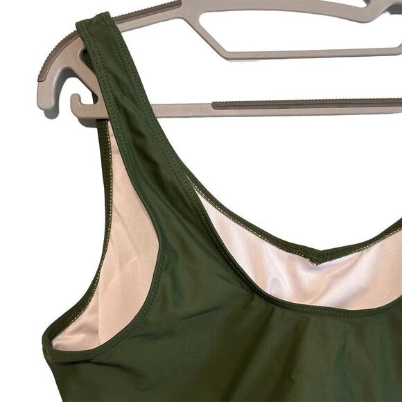 Bikini Swim Top Green Criss Cross Size XL - Picture 7 of 14